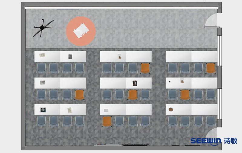 智慧教室-賽雷雙人桌平面圖