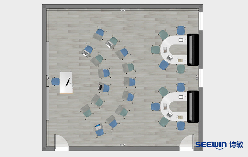 智慧教室-格物培訓椅平面圖